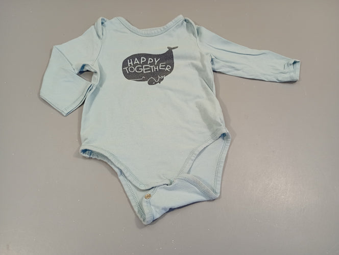 Body m.l bleu clair baleines " happy together", moins cher chez Petit Kiwi