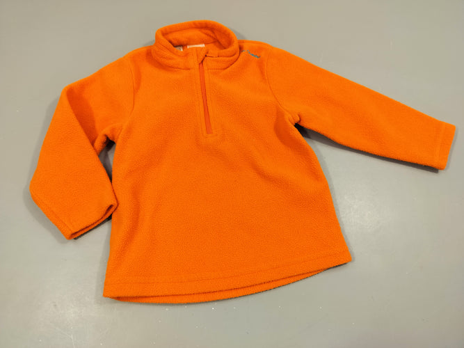 Polar orange avec petit zip 100% polyester, moins cher chez Petit Kiwi
