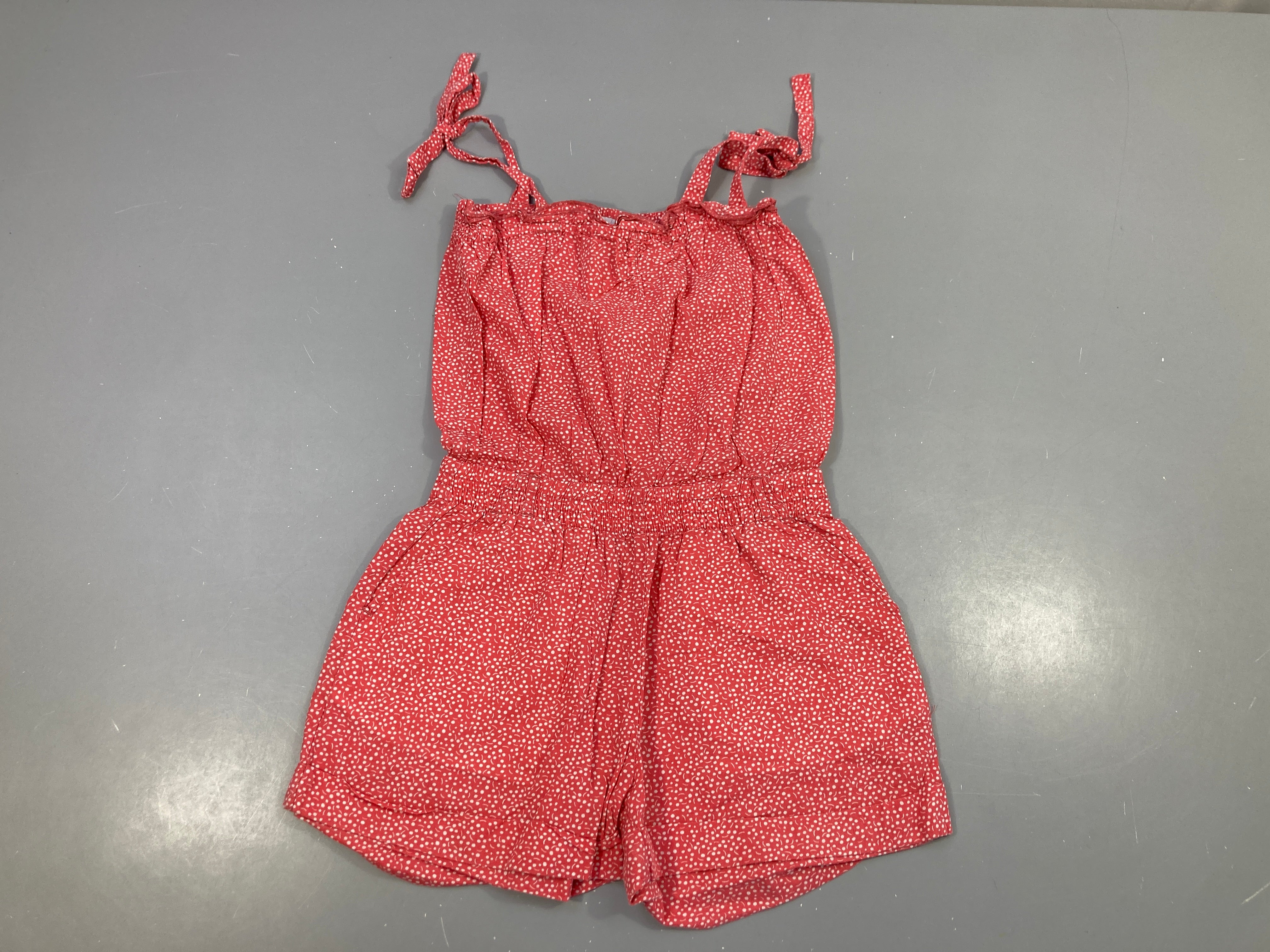 Combishort rouge pois blancs