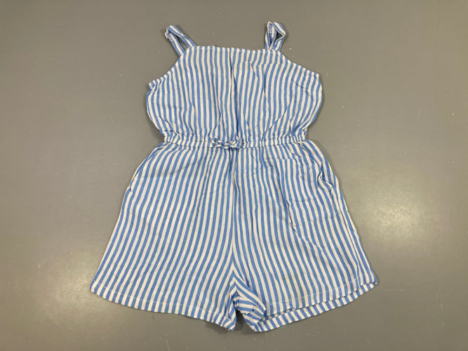 Combishort blanche ligné bleu, moins cher chez Petit Kiwi