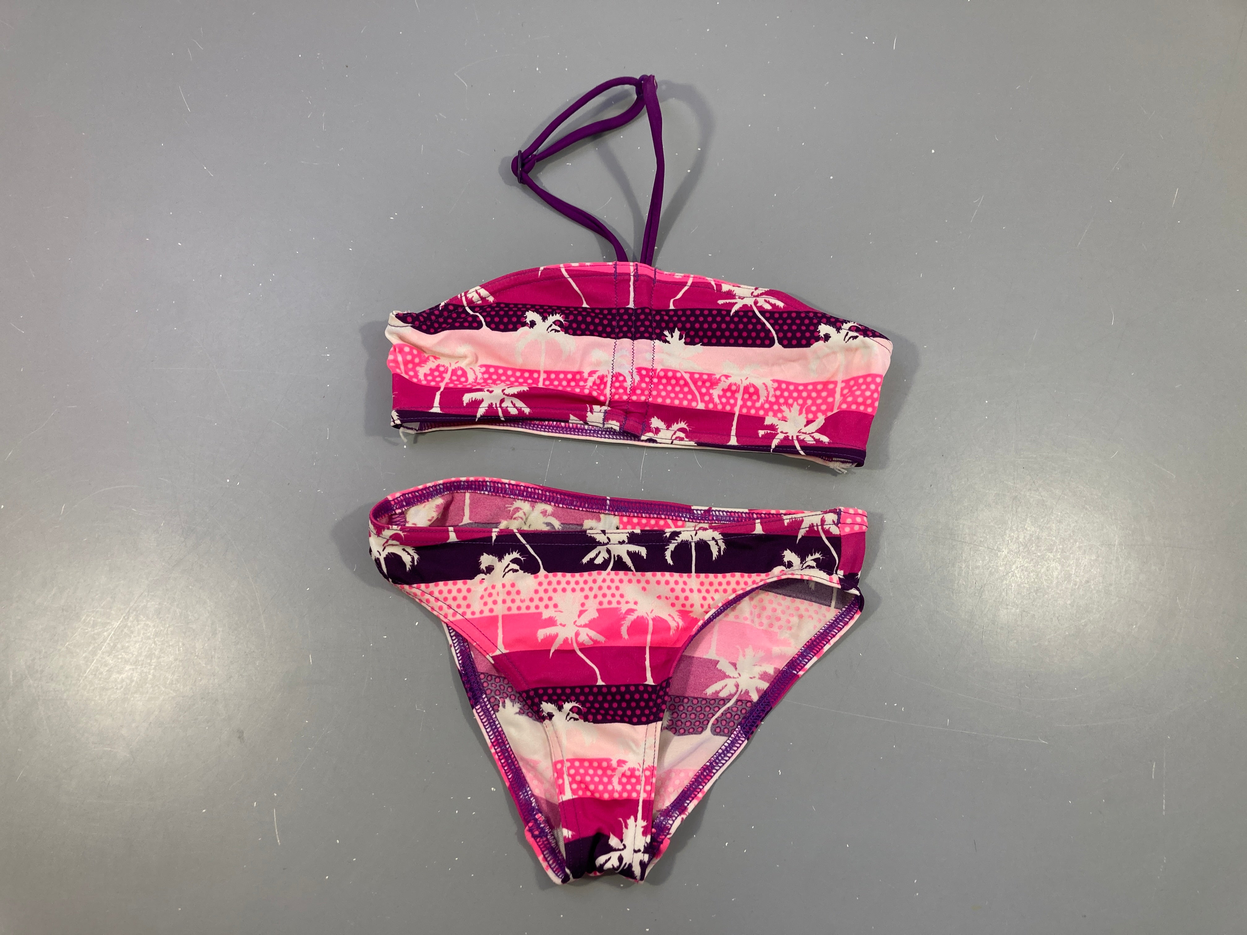 Bikini mauve-rose palmier
