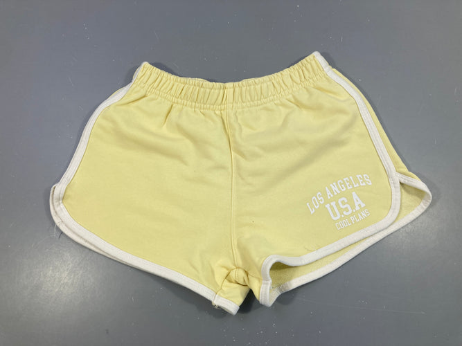 Short molleton jaune bord blanc, moins cher chez Petit Kiwi