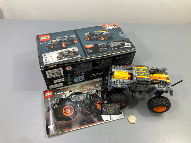 Lego Technic 42119 Monster Jam Max-D gris orange, rétrofriction, avec boîte et notice Vendu en l'état tel que sur la photo, moins cher chez Petit Kiwi