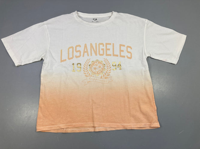 T-shirt m.c oversize blanc-saumon Los Angeles, moins cher chez Petit Kiwi