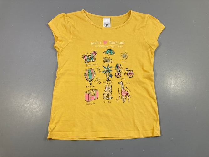 T-shirt m.c jaune motifs vacances, moins cher chez Petit Kiwi