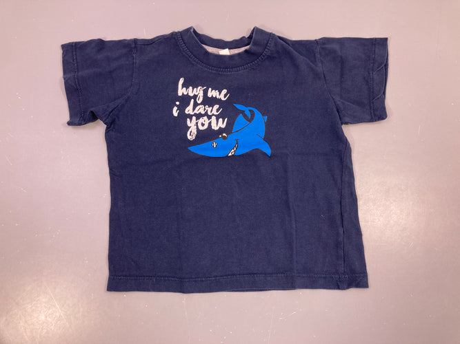 T-shirt m.c bleu requin, moins cher chez Petit Kiwi