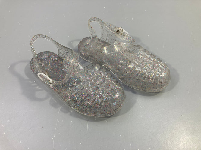 Sandales d'eau transparentes irisées/pailletées, moins cher chez Petit Kiwi