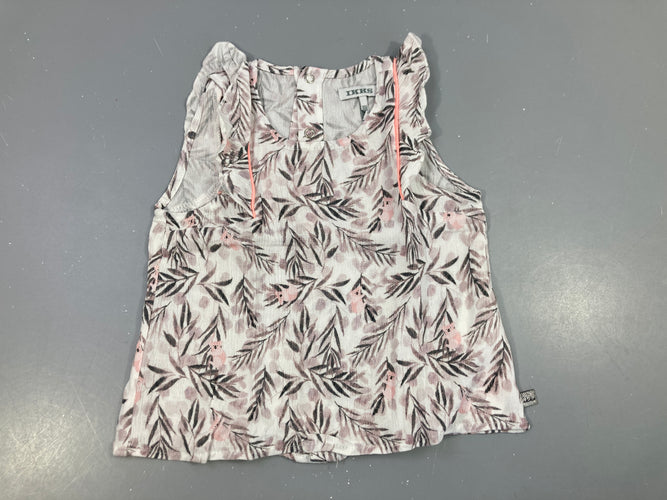 Blouse s.m gris clair feuillage taupe-rose, moins cher chez Petit Kiwi