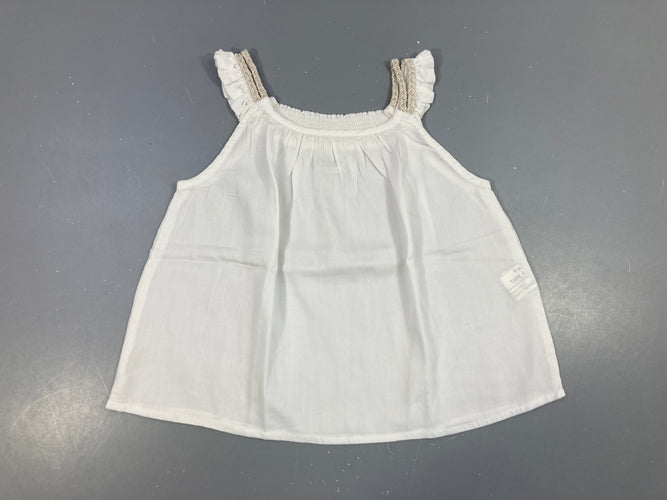 Blouse s.m coton léger blanc s.moks haut dos, moins cher chez Petit Kiwi