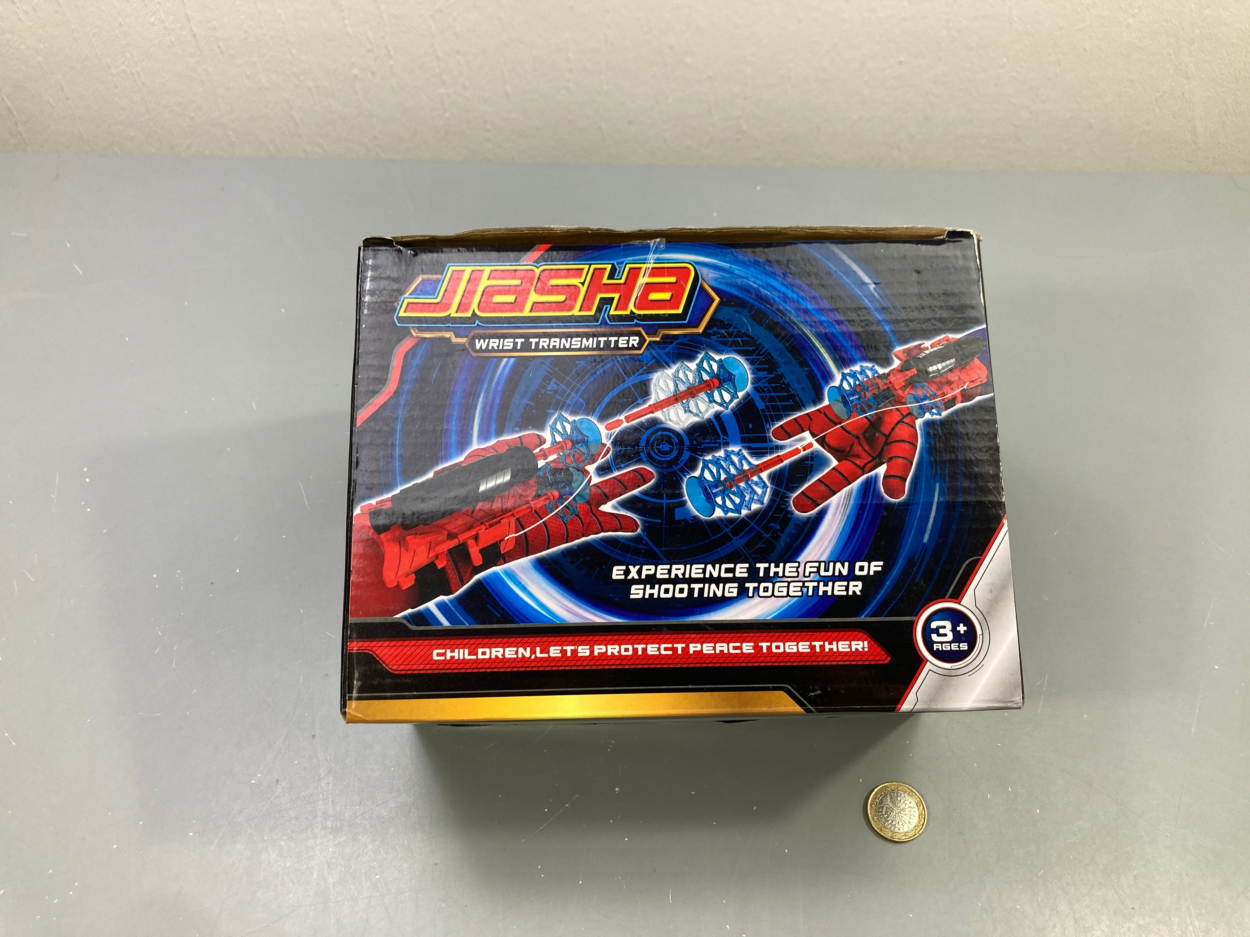 Gant lance-projectiles araignée rouge, en boîte, 3+, Jiasha