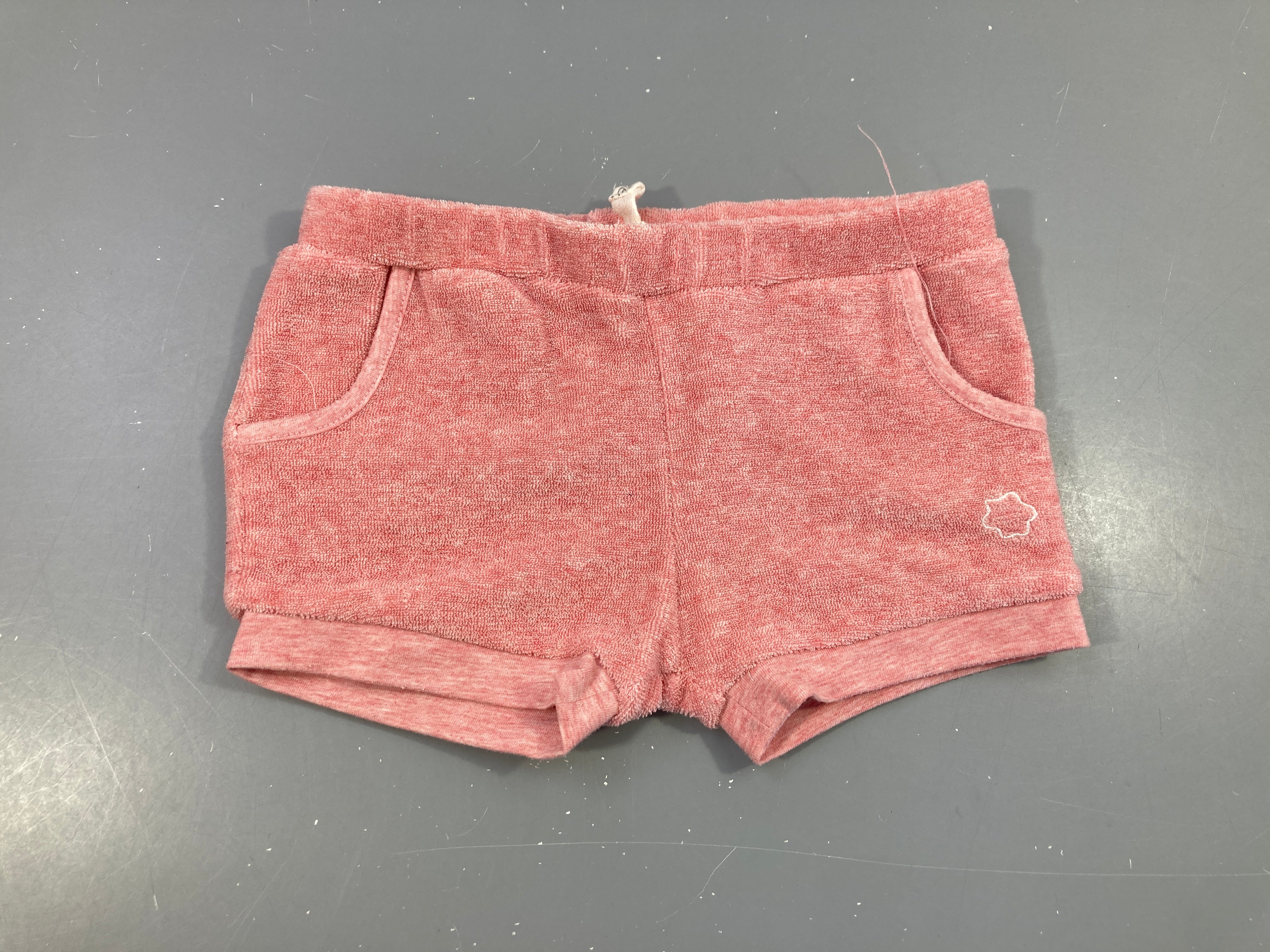 Short épaonge rose chiné blanc
