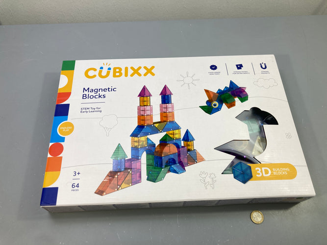 Blocs magnétiques 64 pcs, en boîte, 3+, Cubixx, moins cher chez Petit Kiwi