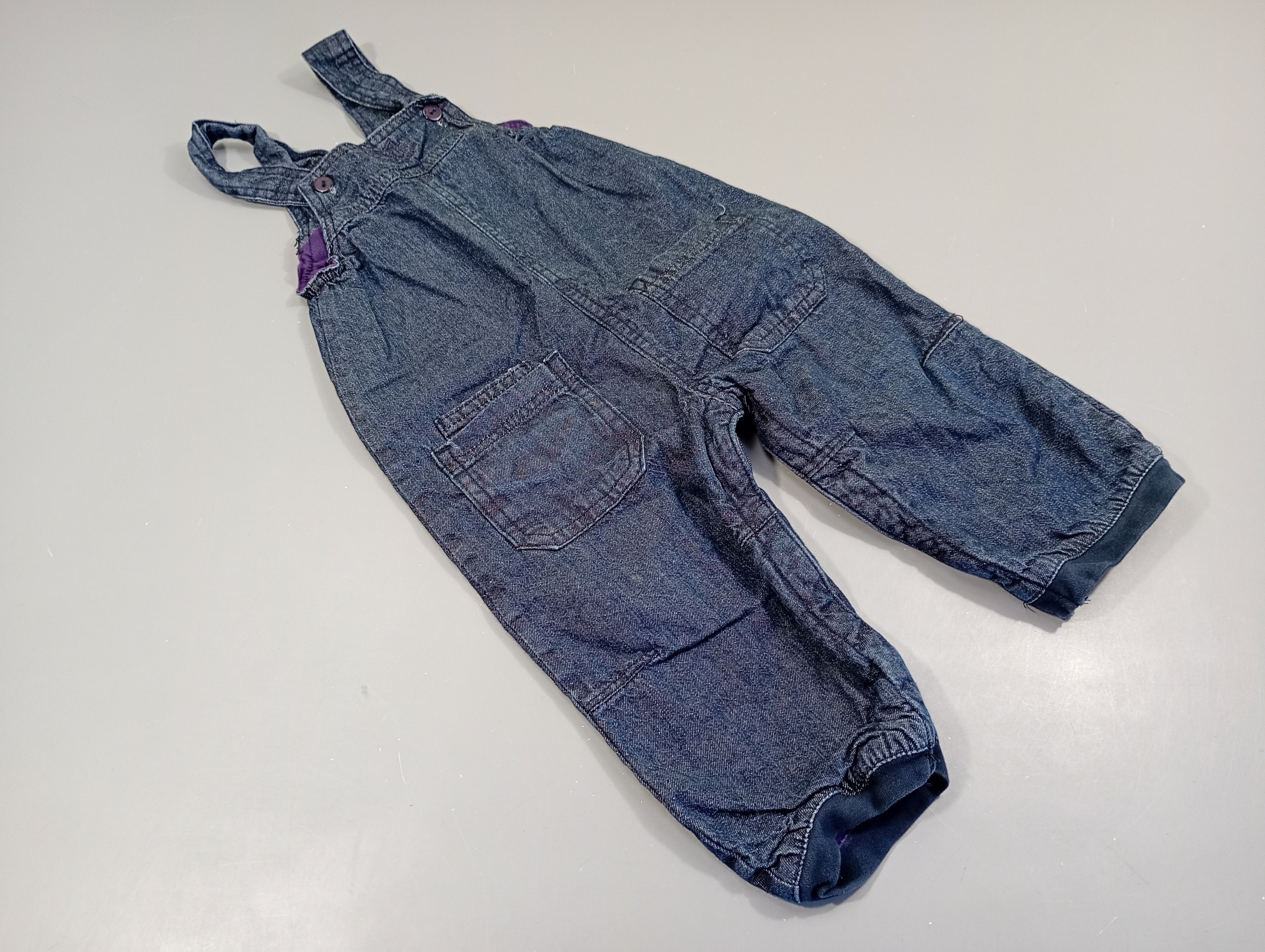 Salopette denim doublé jersey