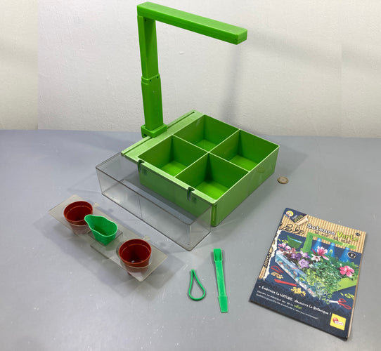 Kit Science Verte serre botanique vert, bac transparent, pots, outils, notice, Lisciani, moins cher chez Petit Kiwi