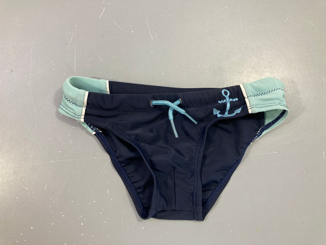 Slip de bain bleu marine ancre, moins cher chez Petit Kiwi