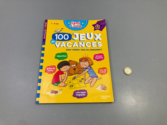 100 jeux de vacances Sami et Julie, du CE1 au CE2, Hachette Éducation, moins cher chez Petit Kiwi