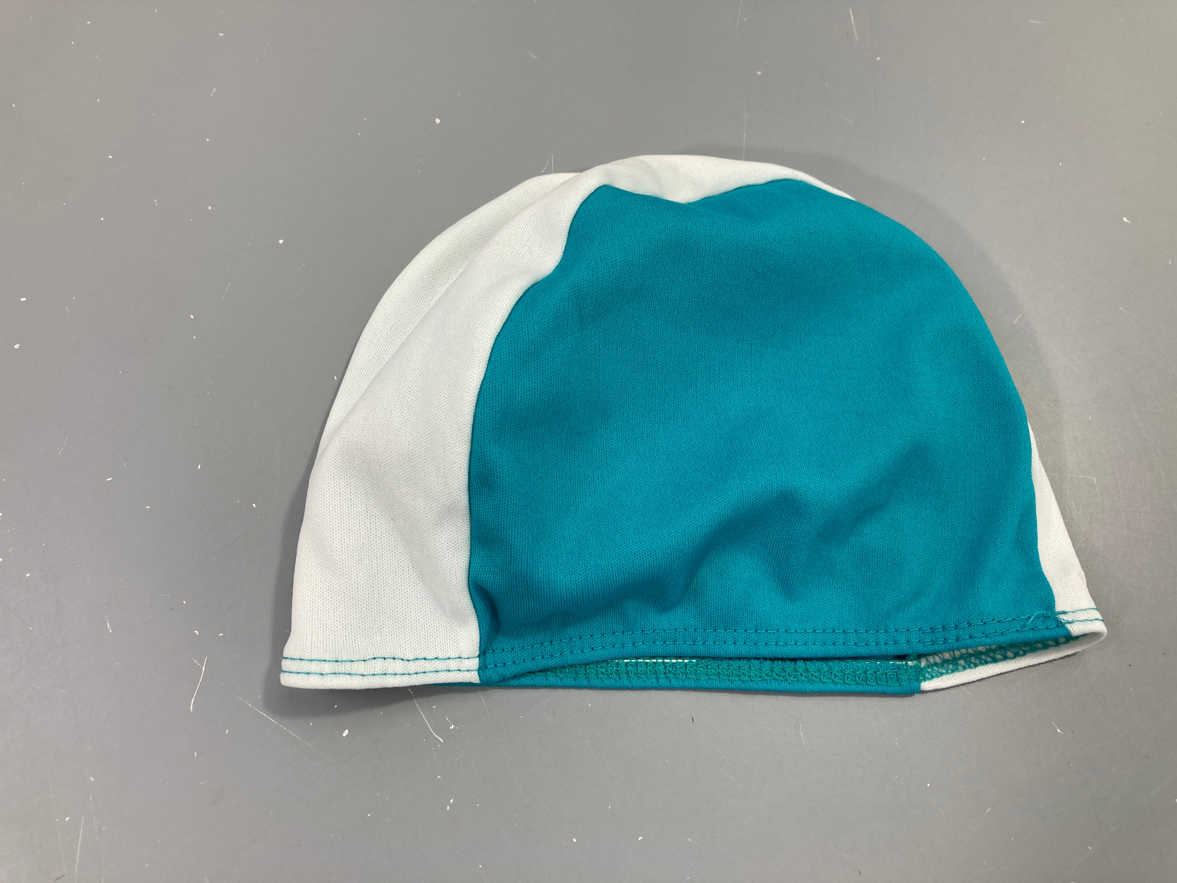Bonnet de bain tissu bleu/blanc