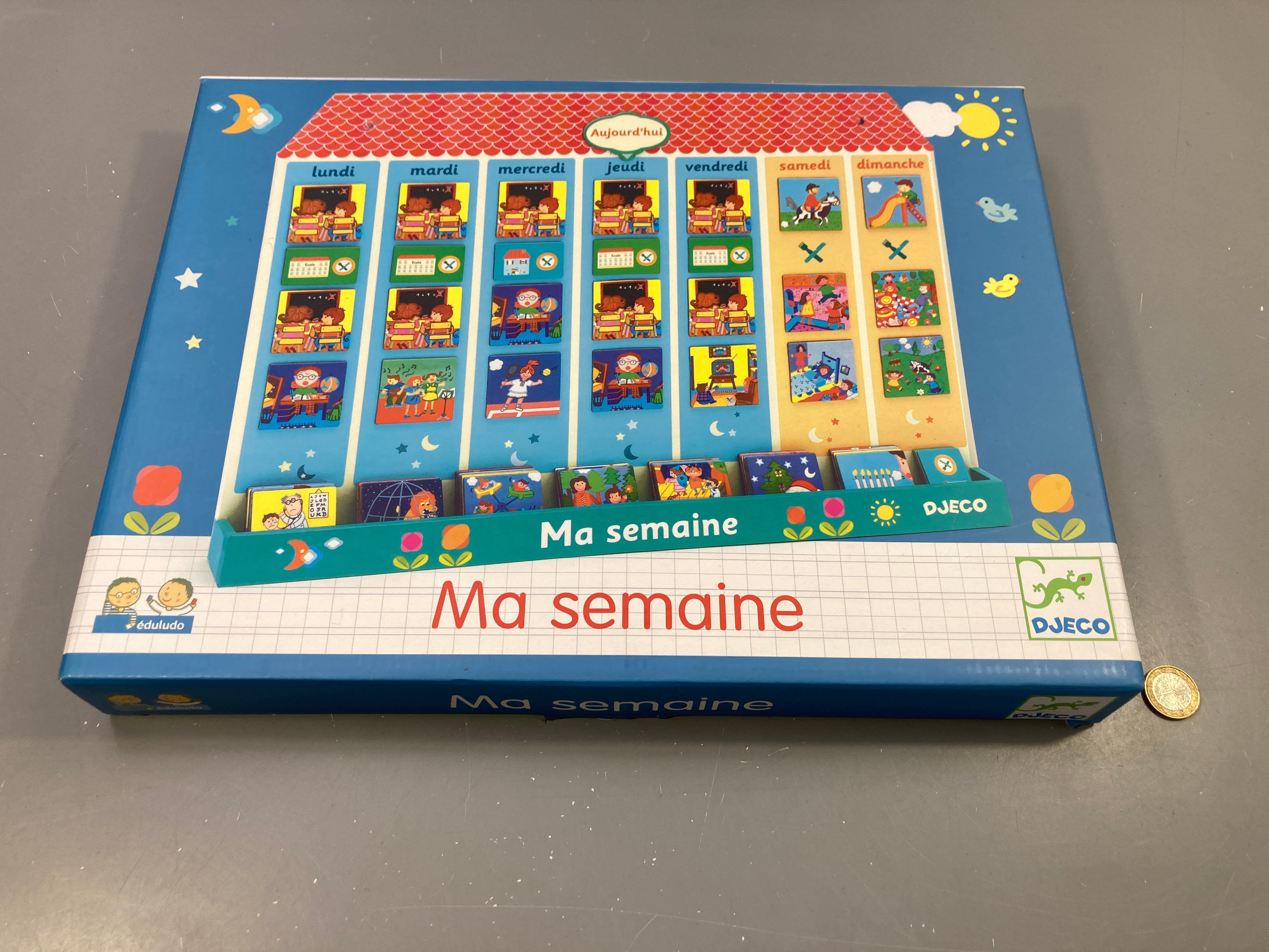 Ma semaine, calendrier éducatif jours et activités, Éduludo, boîte bleue