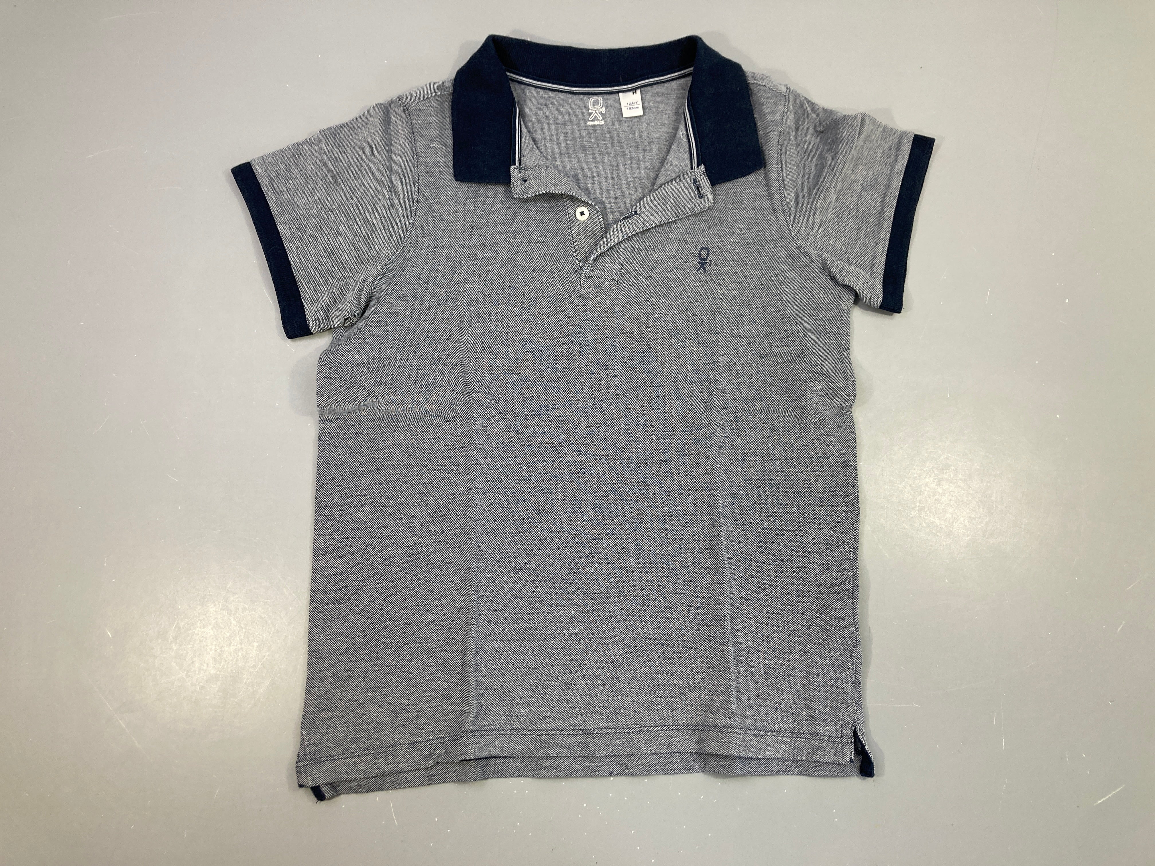 Polo m.c bleu-gris ok