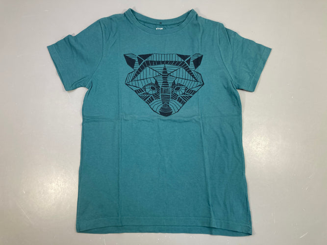 T-shirt m.c vert félin géométrique, moins cher chez Petit Kiwi