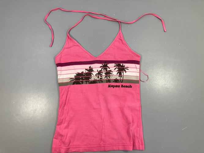 Débardeur rose palmier Beach, moins cher chez Petit Kiwi