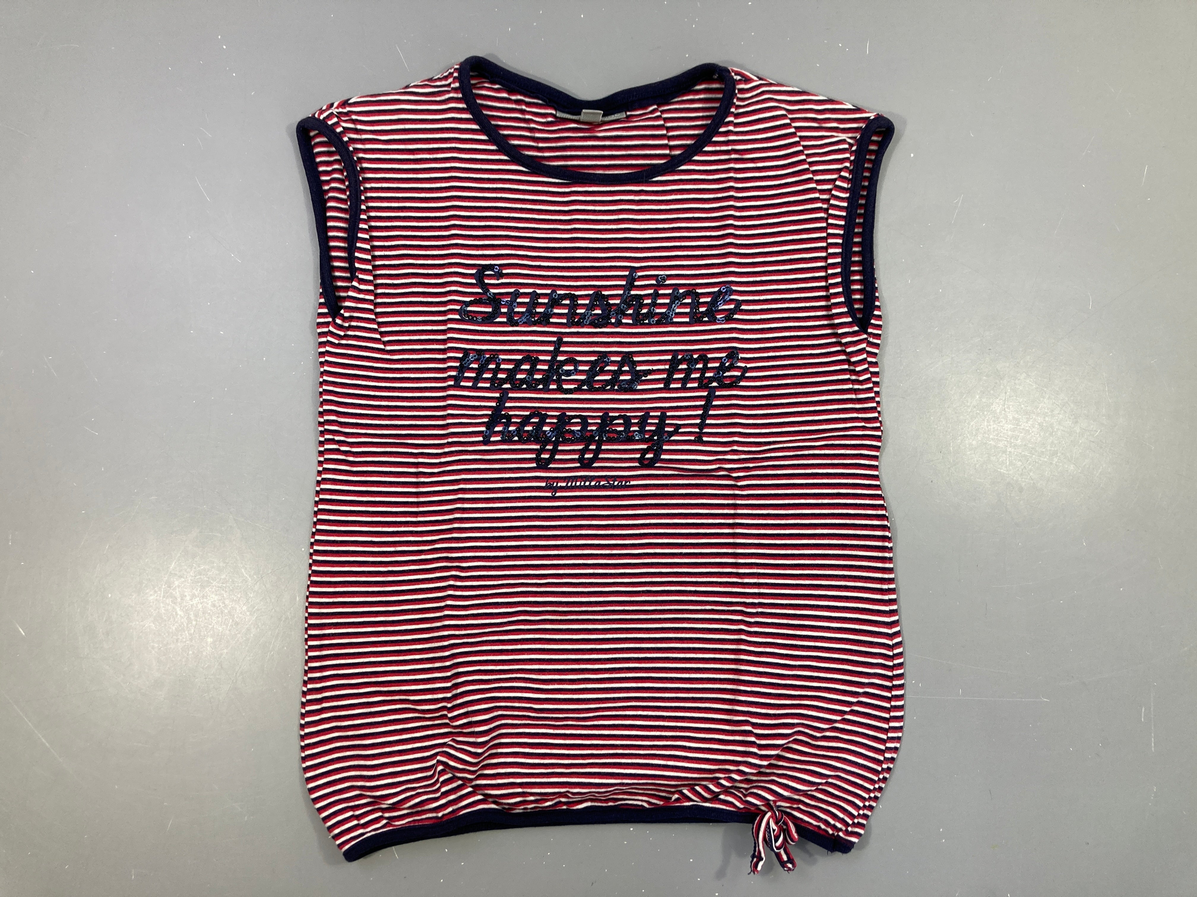 T-shirt m.c rayé blanc ry rouge-noir Sunshine sequins