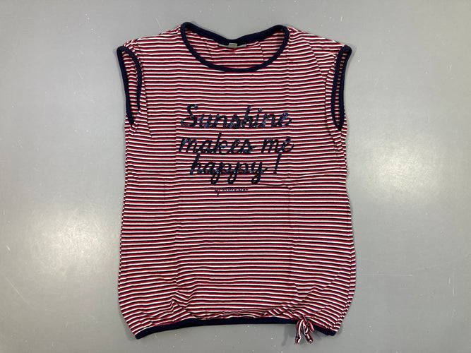 T-shirt m.c rayé blanc ry rouge-noir Sunshine sequins, moins cher chez Petit Kiwi