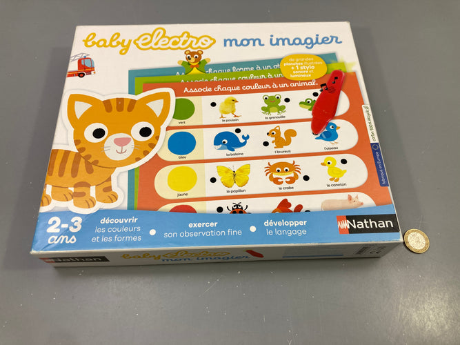 Baby Electro Mon imagier, planches illustrées + stylo sonore et lumineux, moins cher chez Petit Kiwi