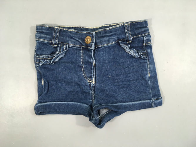 Short en jean à revers froufrou poche, moins cher chez Petit Kiwi