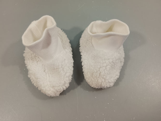 Chaussons Feetjes peluche blanc, moins cher chez Petit Kiwi