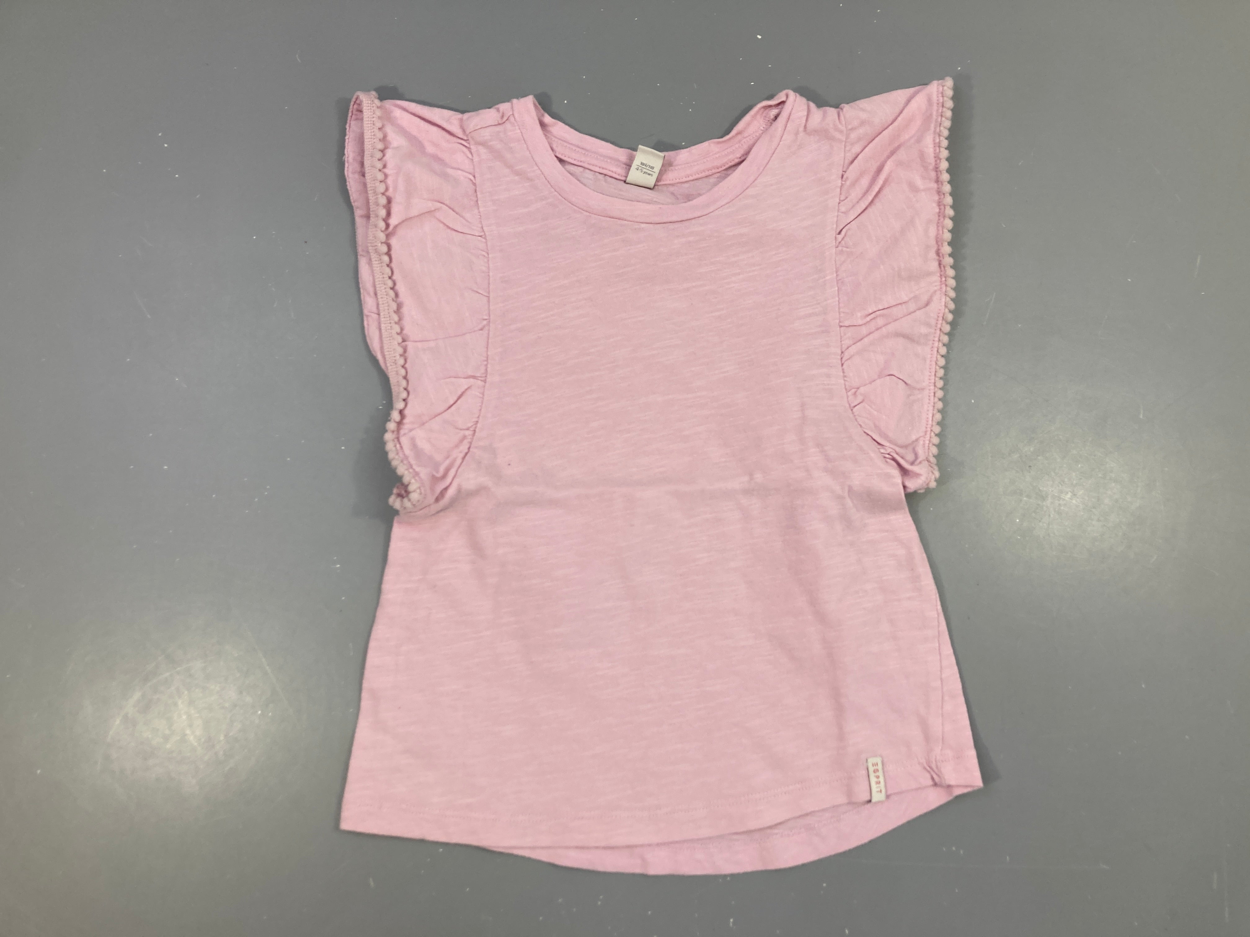 T-shirt m.c rose flammé froufrous