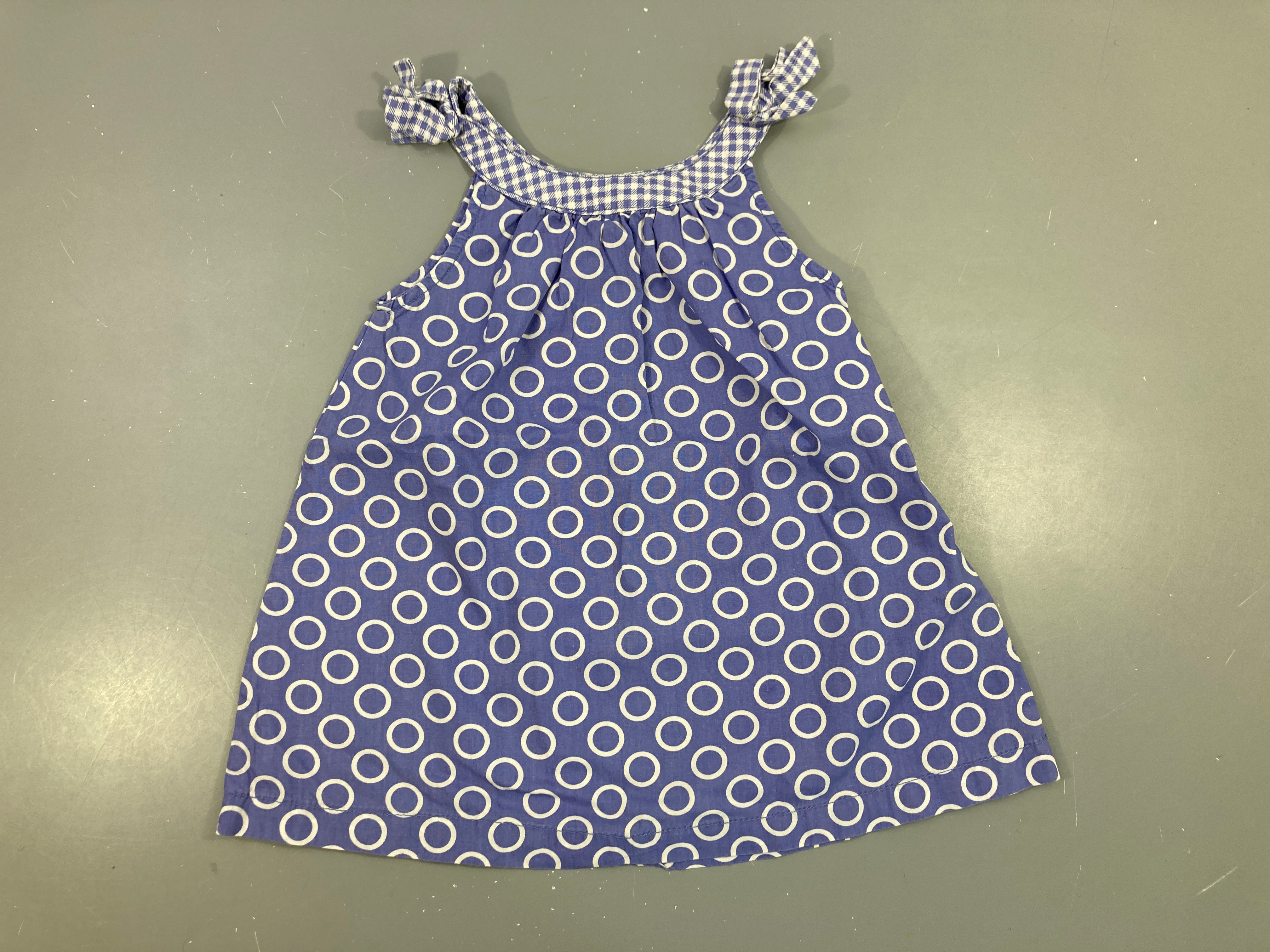Robe fines bretelles bleu cercles