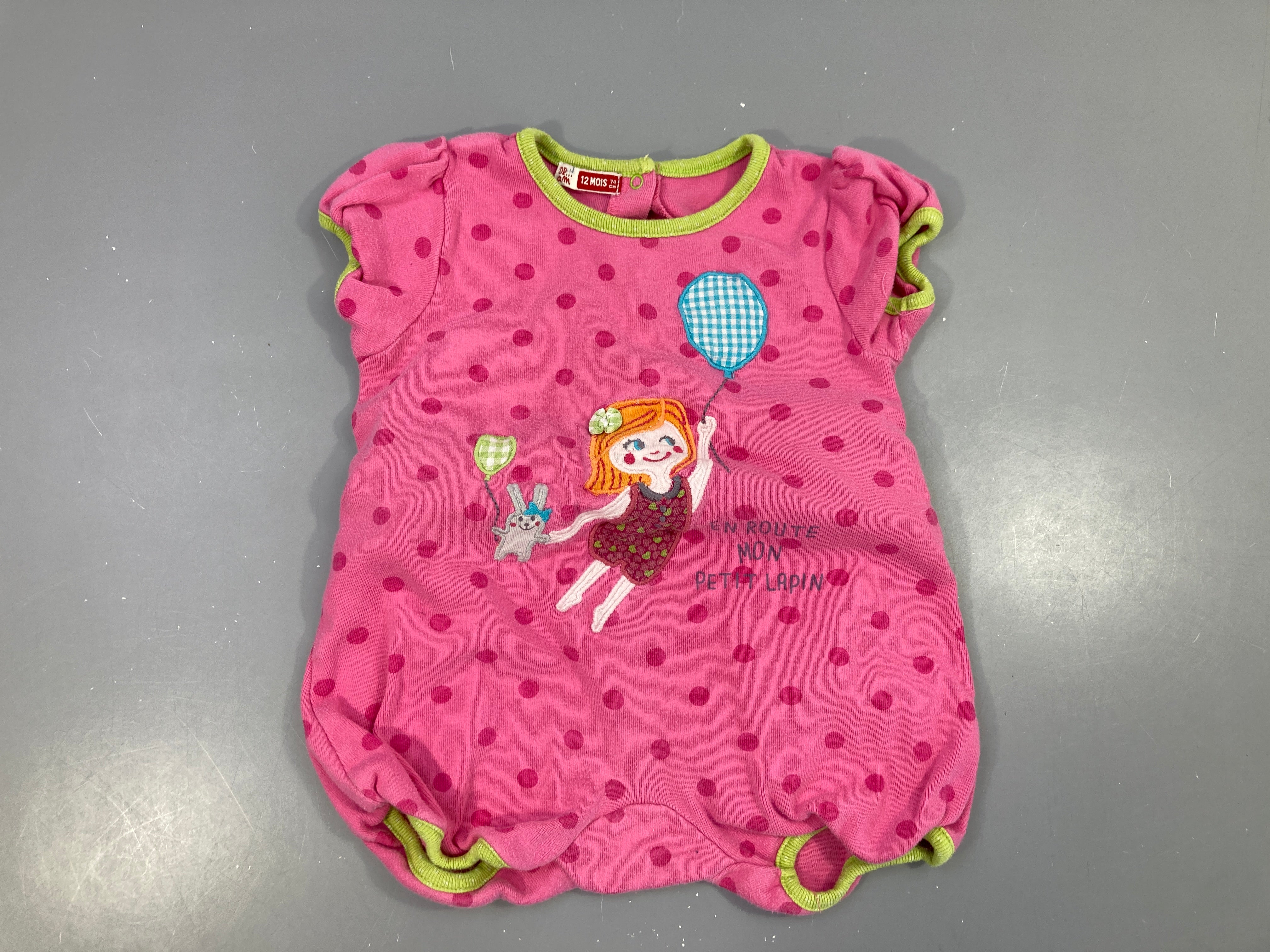 Bar.boteuse molleton rose pois bouoché fille