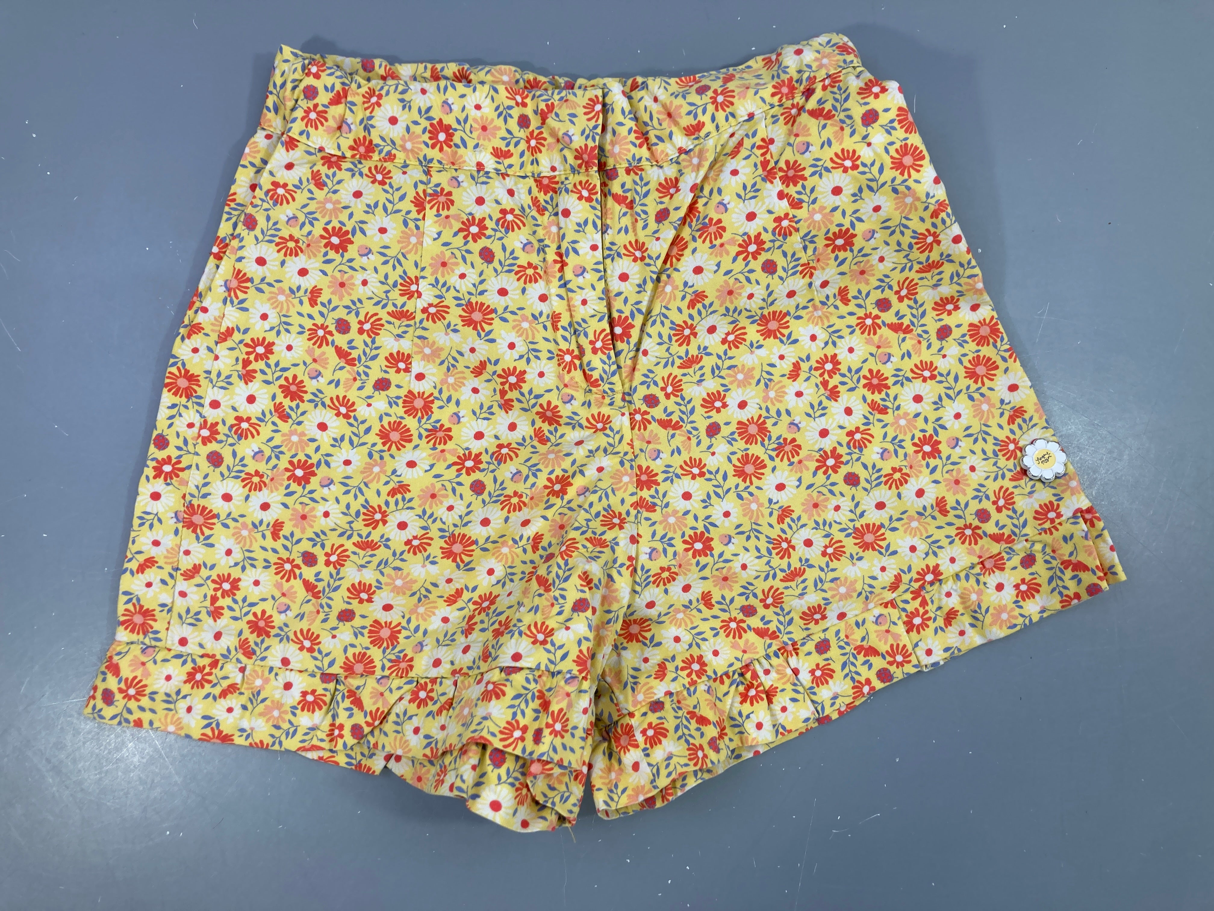 Short jaune fleurs