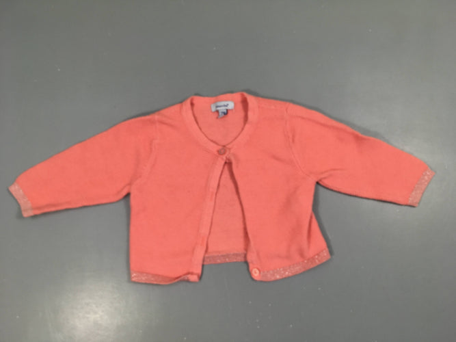 Gilet rose irisé bord, moins cher chez Petit Kiwi
