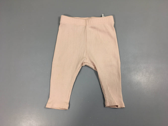 Pantalon jersey côtelé rose très clair, moins cher chez Petit Kiwi