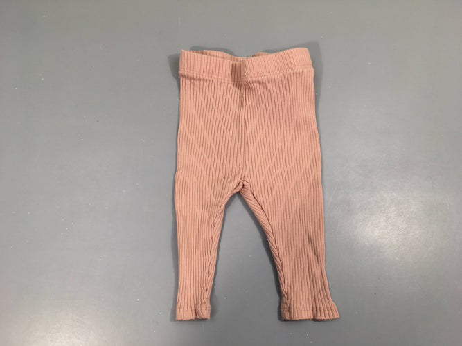 Pantalon jersey côtelé vieux rose froufrou bas, moins cher chez Petit Kiwi