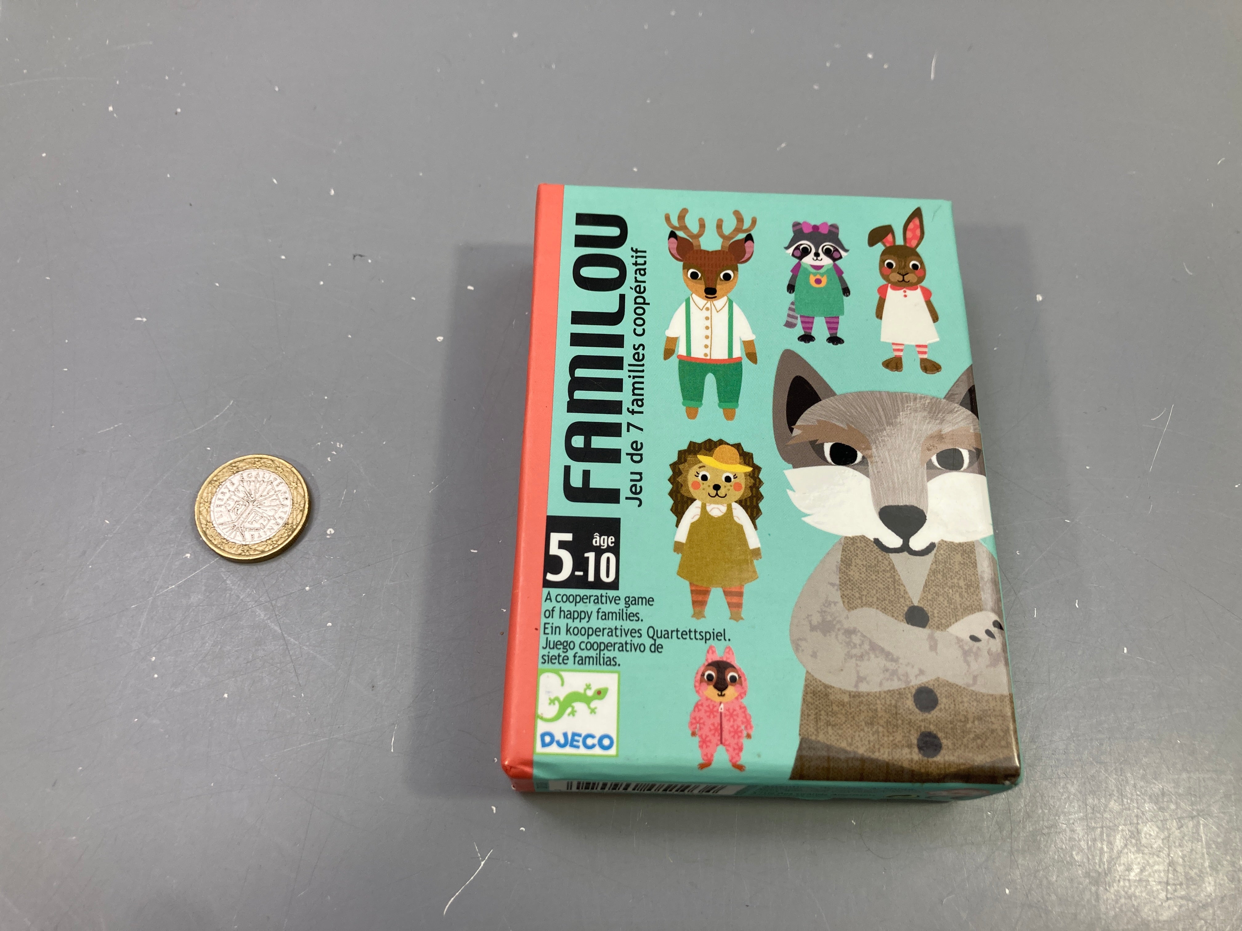 Jeu de cartes Familou, jeu de 7 familles coopératif, 5-10 ans