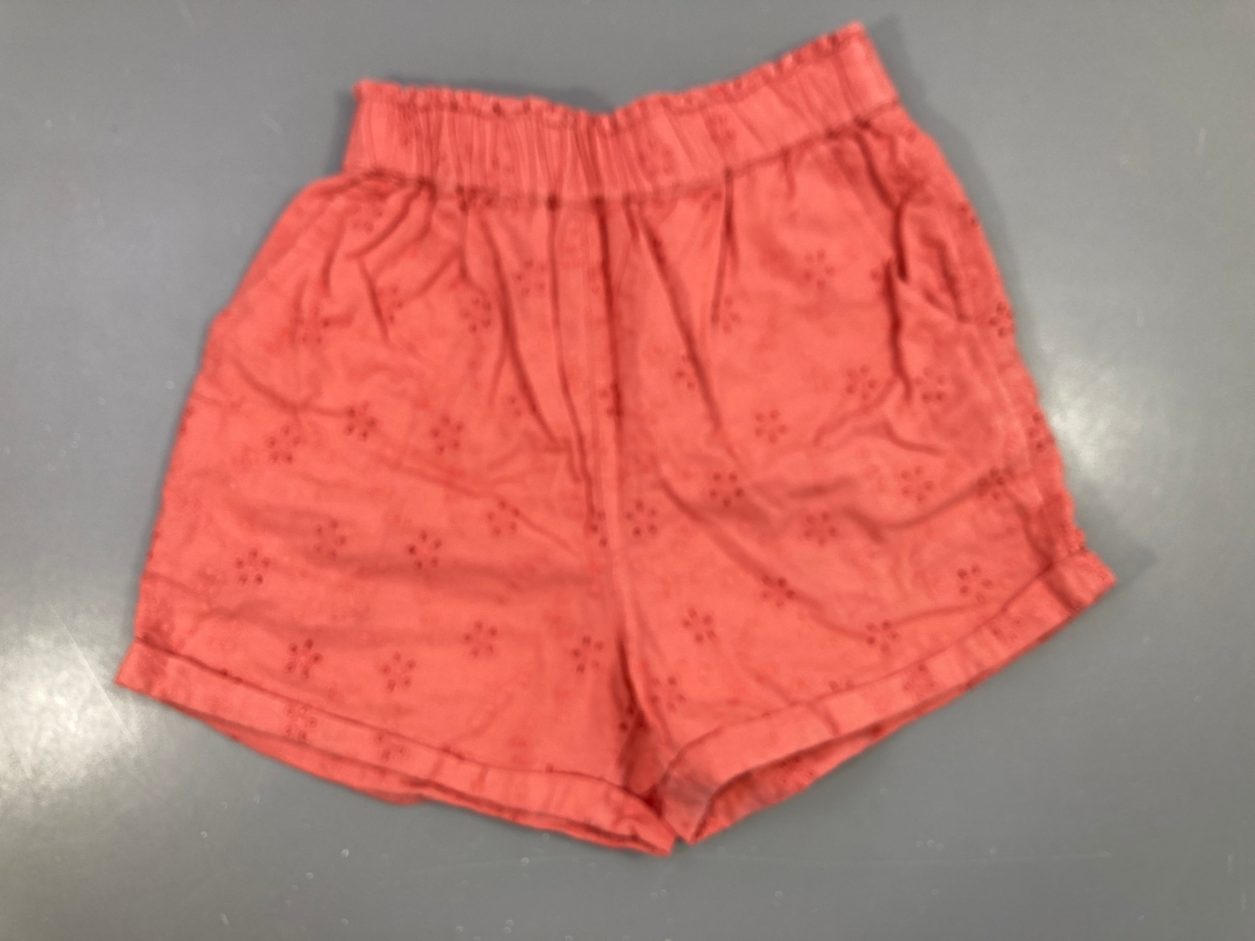 Short coton orange broderies
