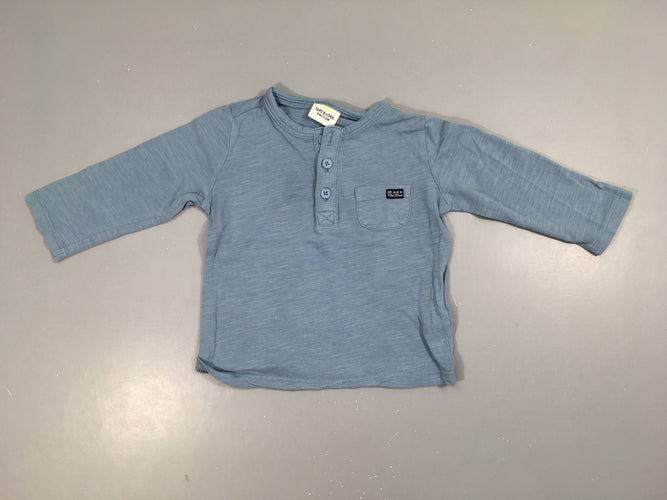T-shirt m.l bleu flammé poche, moins cher chez Petit Kiwi