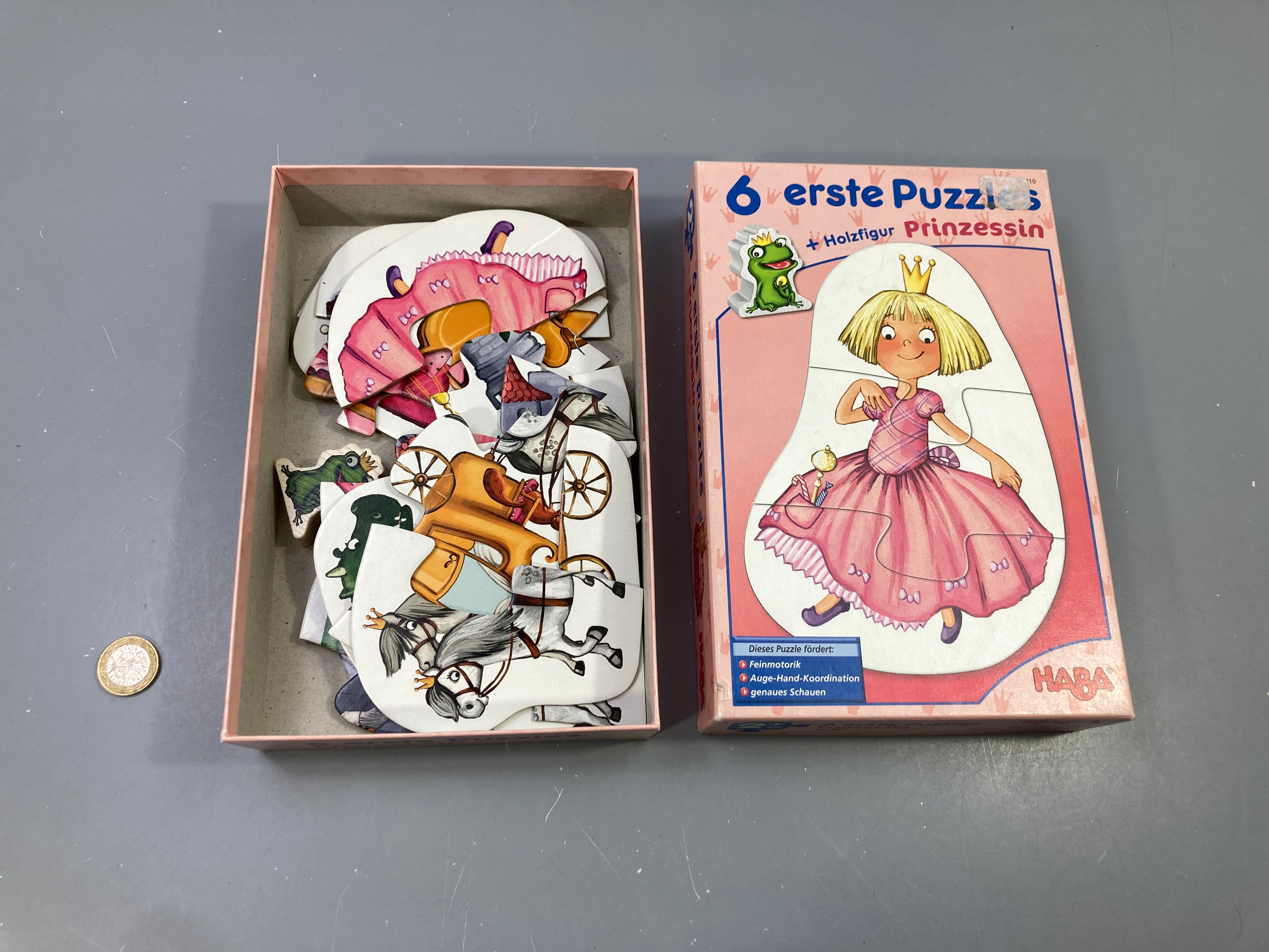 6 premiers puzzles Princesse avec figurine grenouille en bois