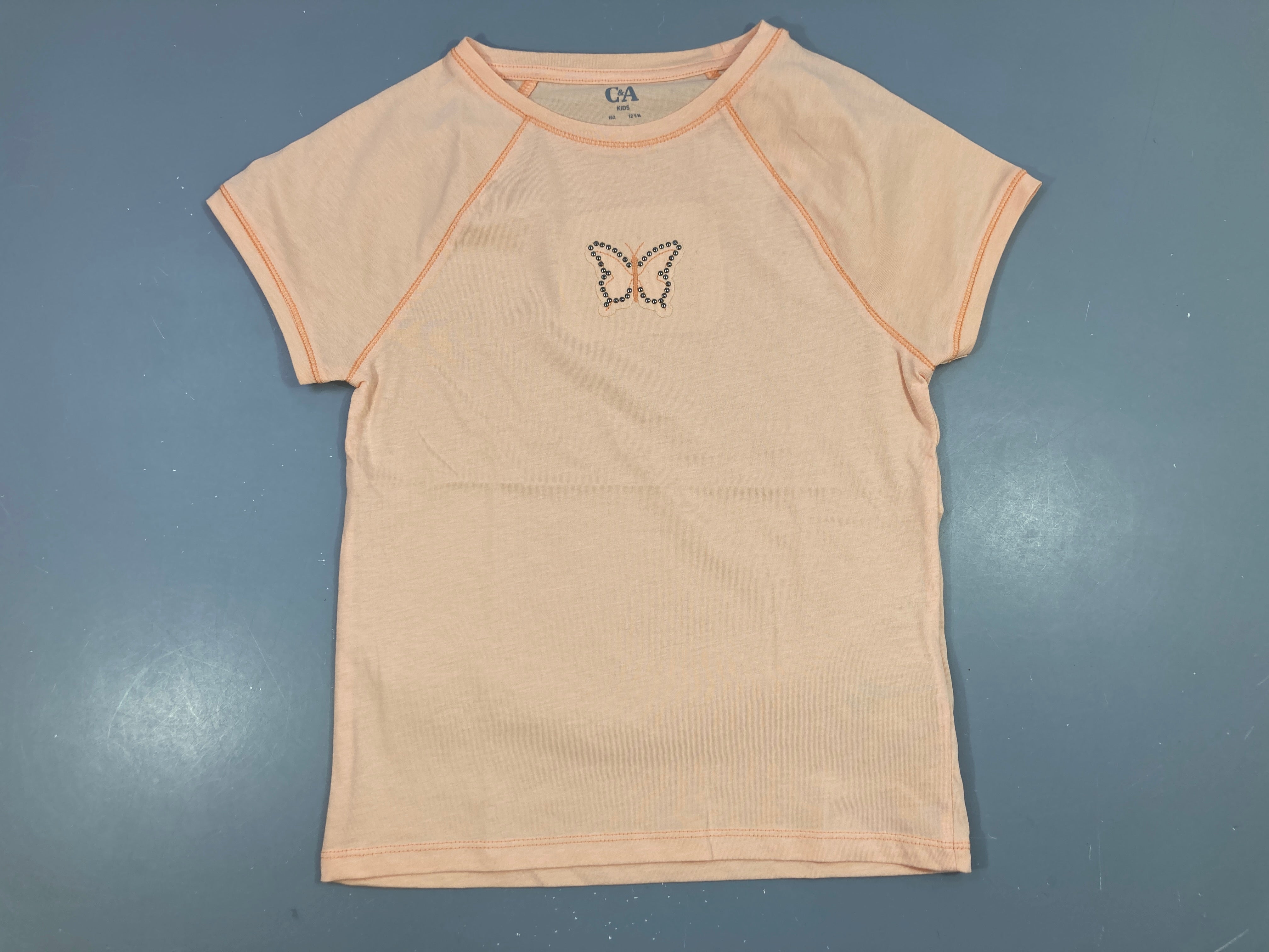 T-shirt m.c orange papillon clous