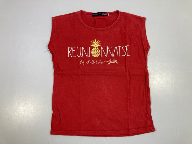 T-shirt m.c bordeaux ananas réunionnaise, moins cher chez Petit Kiwi