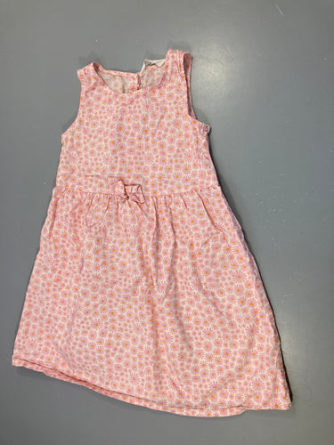 Robe s.m blanc fleurs roses, moins cher chez Petit Kiwi