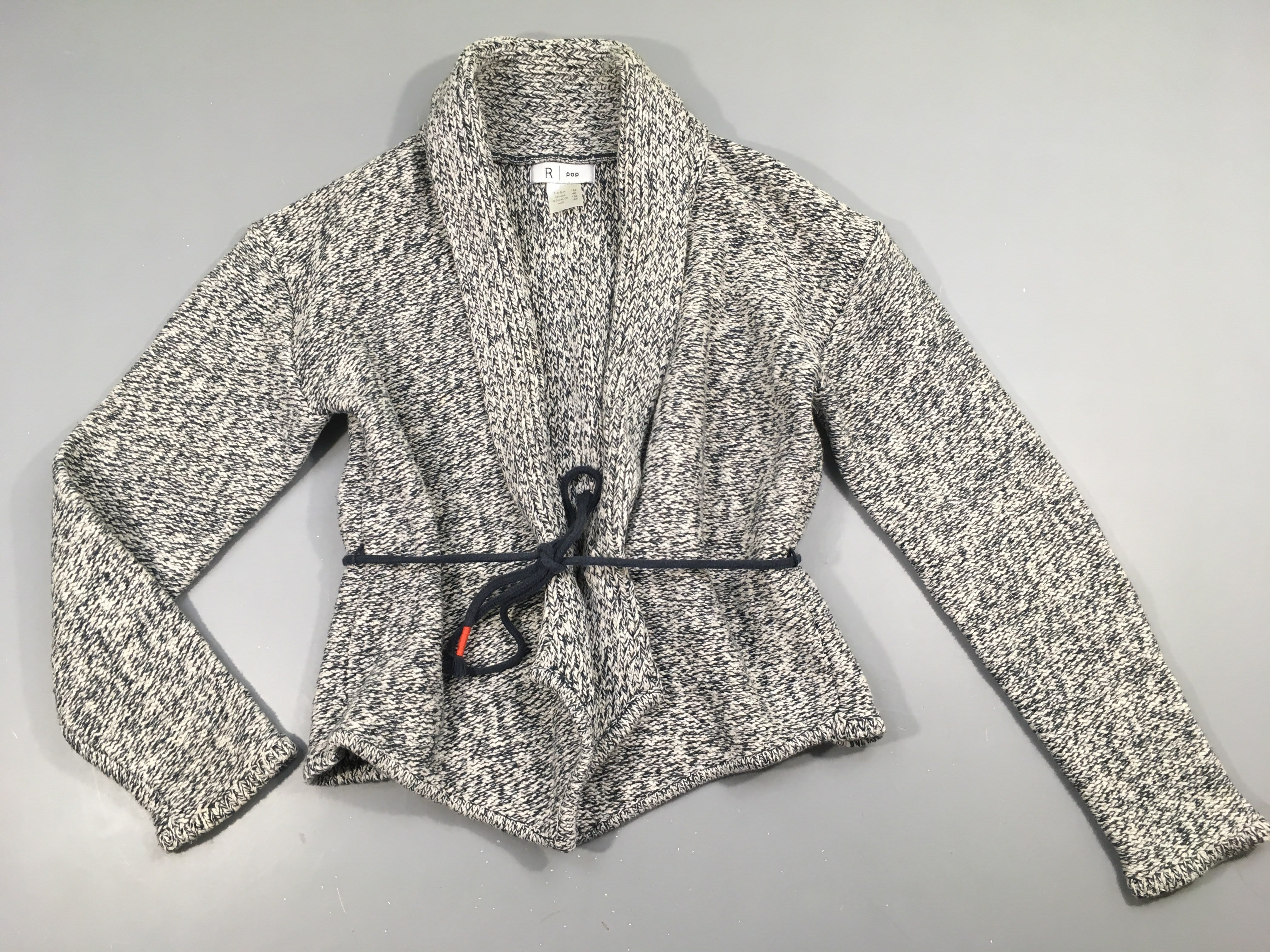 Gilet blanc chiné bleu avec lien