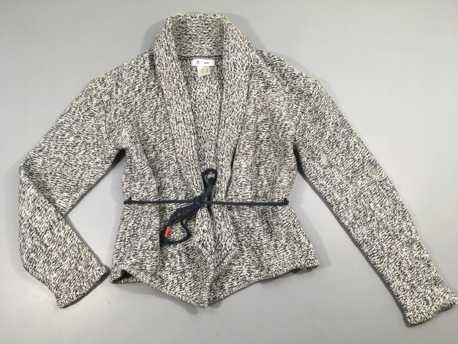 Gilet blanc chiné bleu avec lien, moins cher chez Petit Kiwi