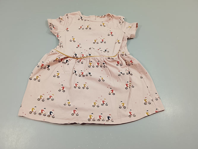 Robe m.c jersey rose clair , oies à vélo, moins cher chez Petit Kiwi