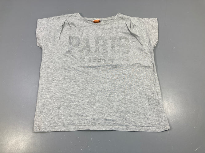 T-shirt m.c gris chiné Paris, moins cher chez Petit Kiwi