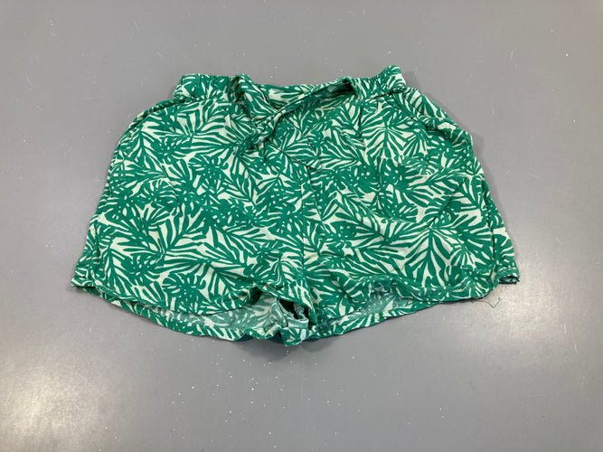 Short fluide blanc feuilles vertes, moins cher chez Petit Kiwi