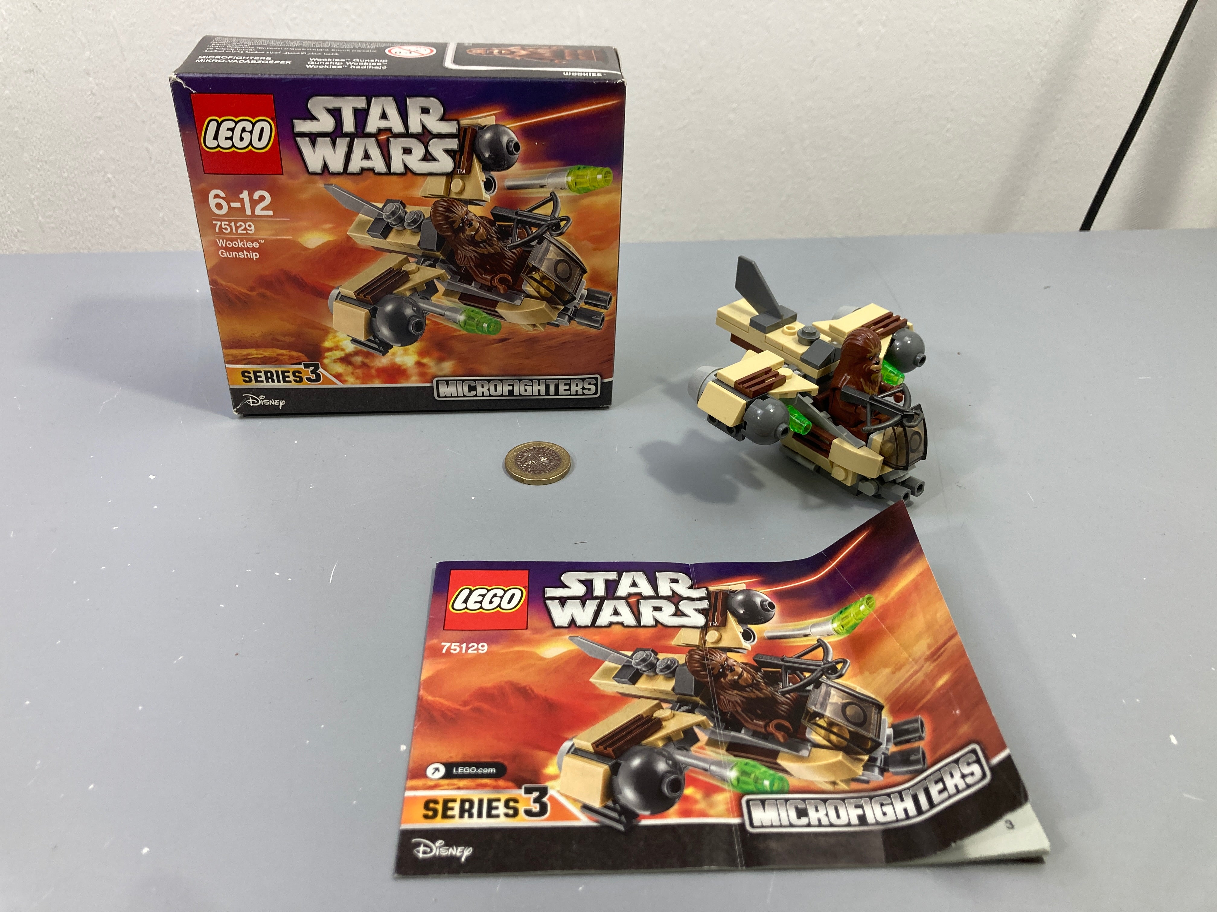 Wookiee Gunship 75129 Microfighters avec Chewbacca, boîte et notice, Star Wars En l'état comme sur la photo